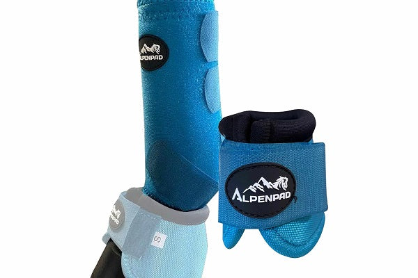 SET – AlpenPad – 2x EquiShield beenbeschermers + 2x EquiShield springschoenen – blauw