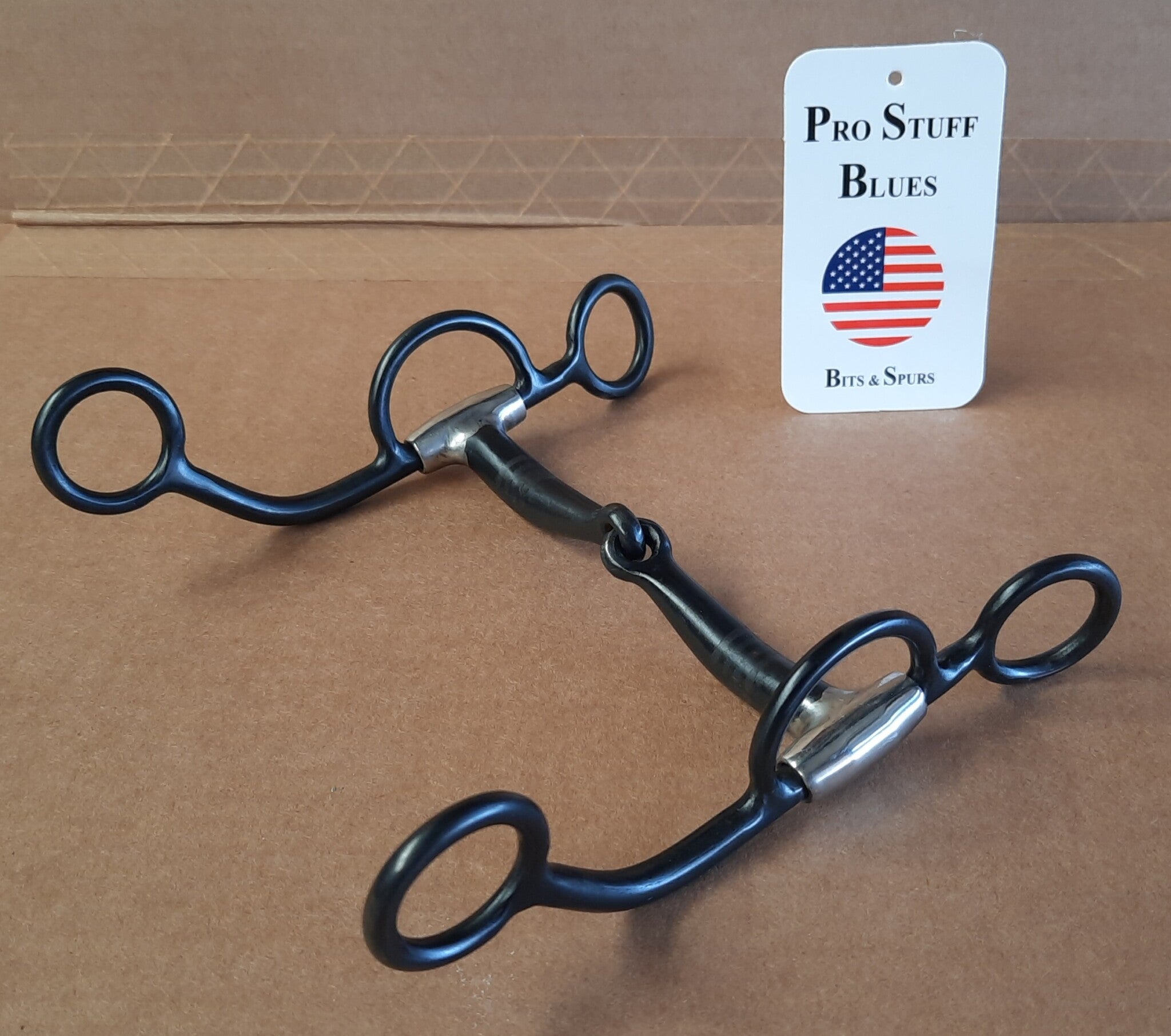 Zwart shank snaffle training bit
