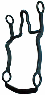 Zwart long cheek high port bit