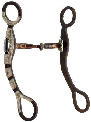 Bruin snaffle showbit met zilver