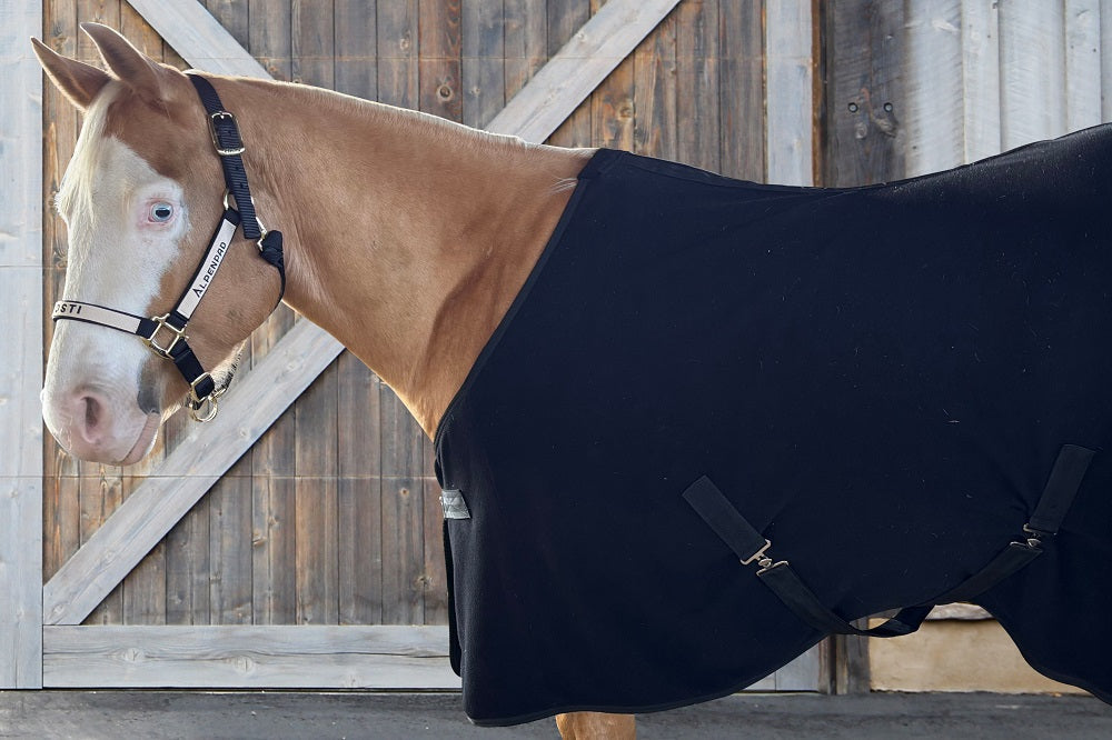 AlpenPad – Fleece Horsecooler / fleecedeken zwart