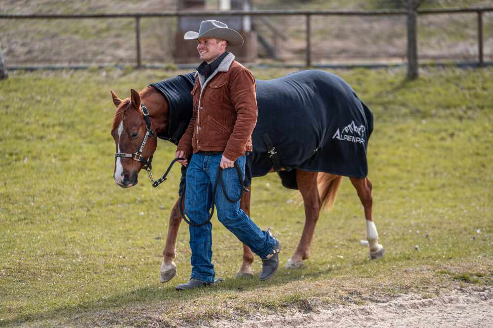 Shooting-Ware* AlpenPad – Fleece Horsecooler / fleecedeken zwart met halsstuk 145 cm