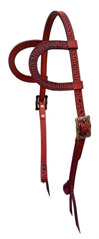 Dubbel-oorhoofdstel, met zilver buckles
