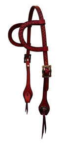 Dubbel-oorhoofdstel, met zilver buckles and conchos