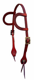 Dubbel-oorhoofdstel, met zilver buckles and conchos