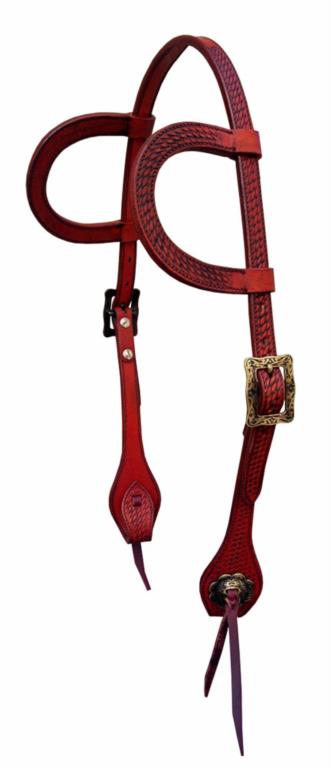 Dubbel-oorhoofdstel, met zilver buckles and conchos