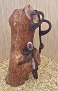 Hoofdstel met COWHIDE and flower tooling