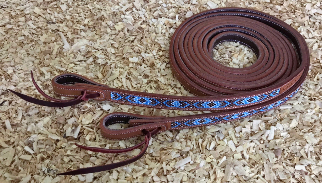 Leder teugels met beads