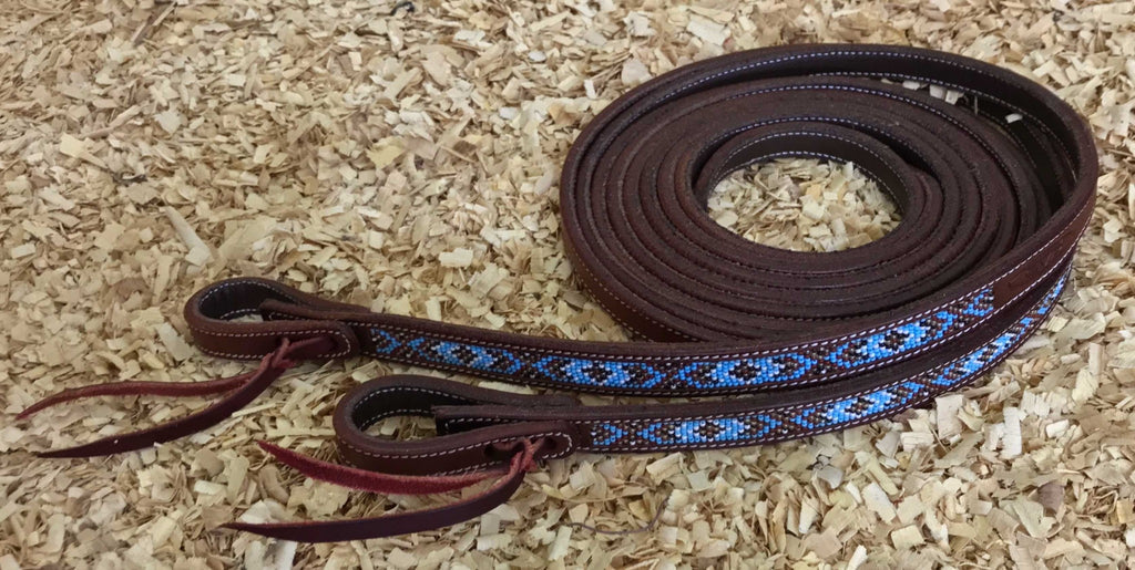 Leder teugels met beads
