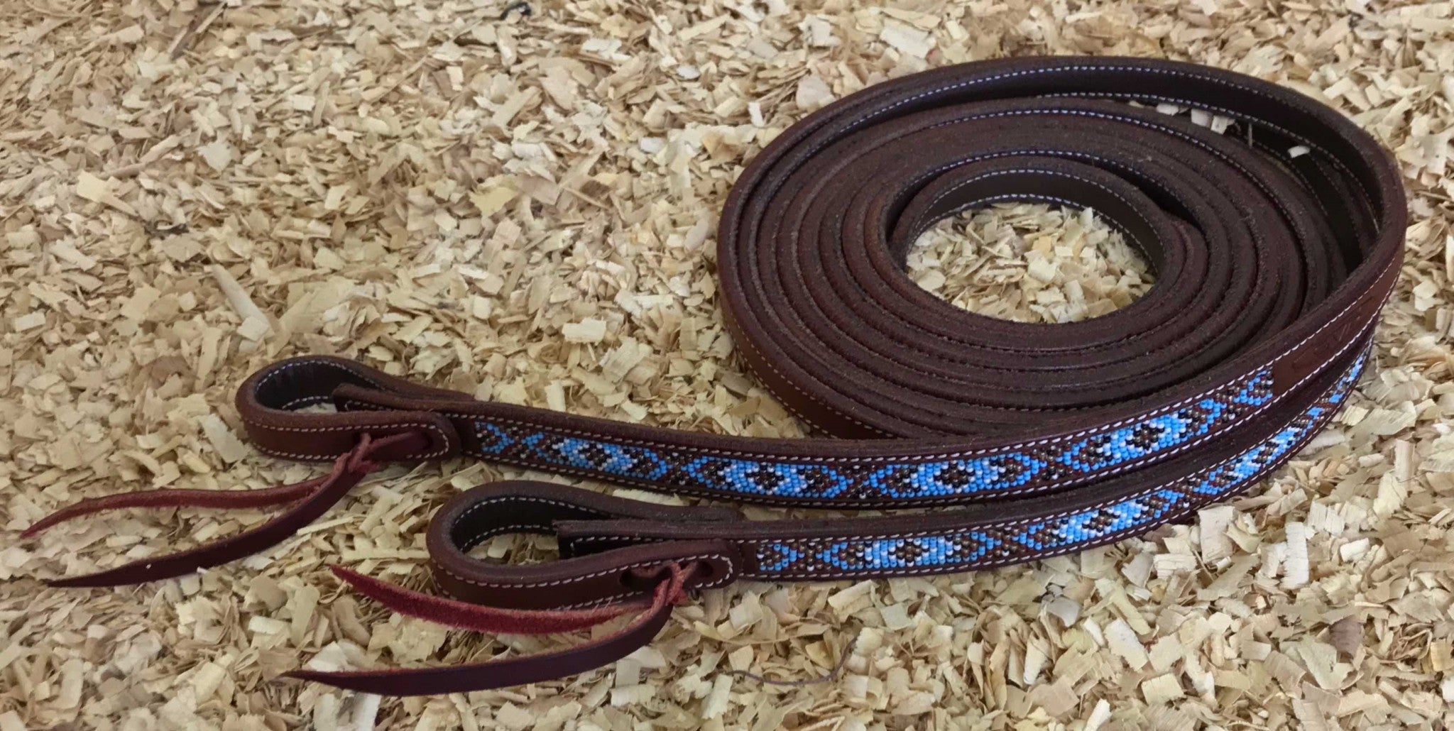 Leder teugels met beads