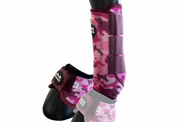 SET – AlpenPad – 2x EquiShield beenbeschermers + 2x EquiShield springschoenen – pink camouflage