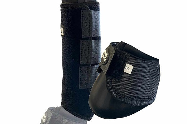 SET – AlpenPad – 2x EquiShield beenbeschermers + 2x EquiShield springschoenen – zwart