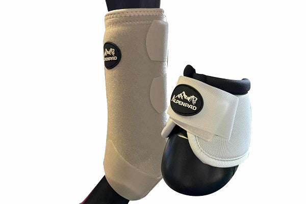 SET – AlpenPad – 2x EquiShield beenbeschermers + 2x EquiShield springschoenen – wit