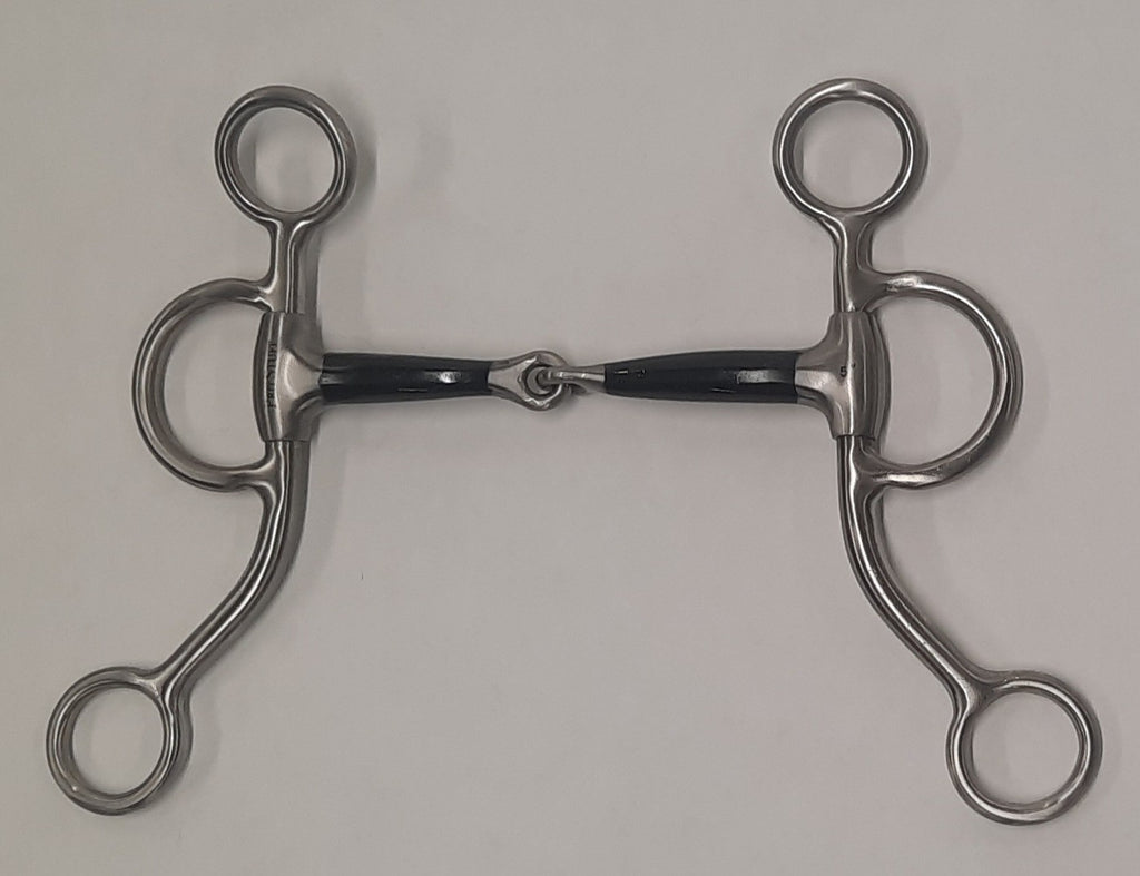 Satin steel shank snaffle