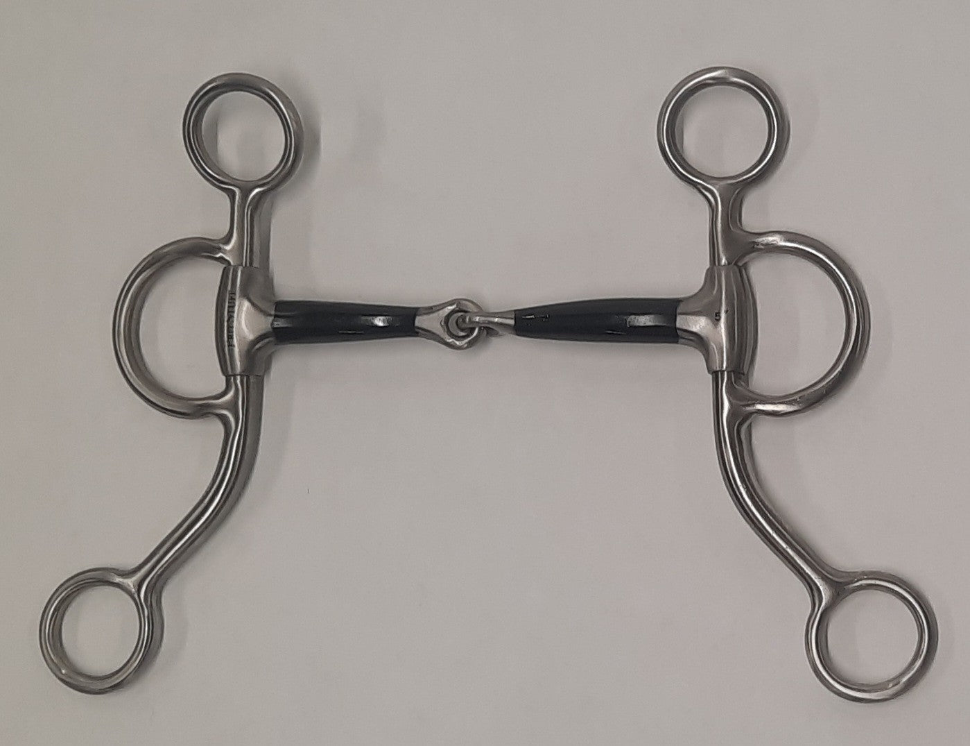 Satin steel shank snaffle