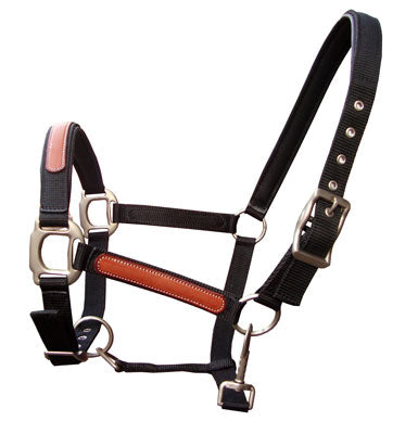 Halster met leder parts