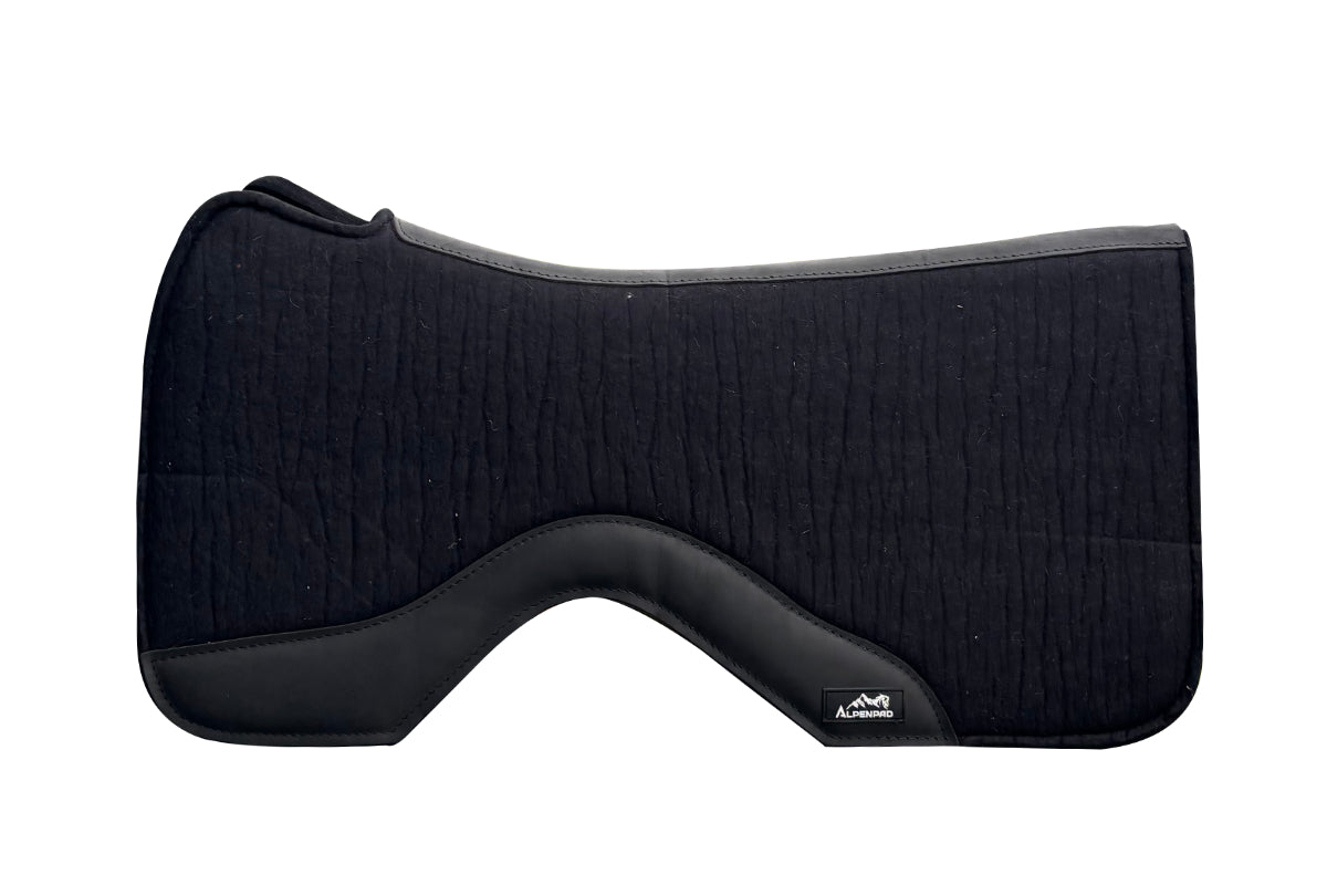 AlpenPad Pro Line Free – vrij bij de schoft – korte uitvoering 75 cm – Black met zwartem leder