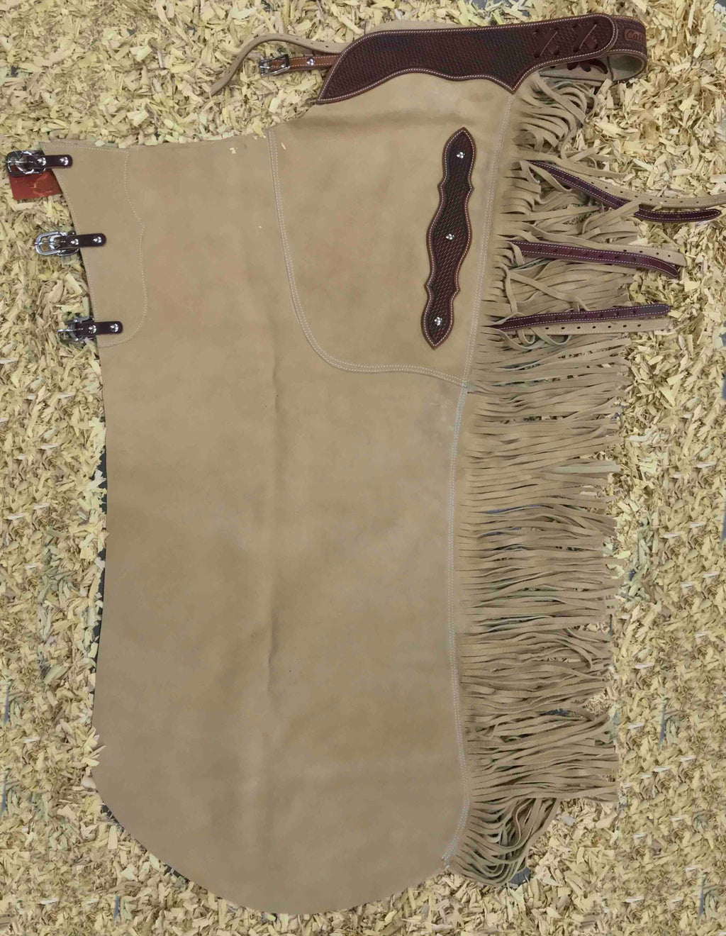 Beige suède LONG cutting chaps