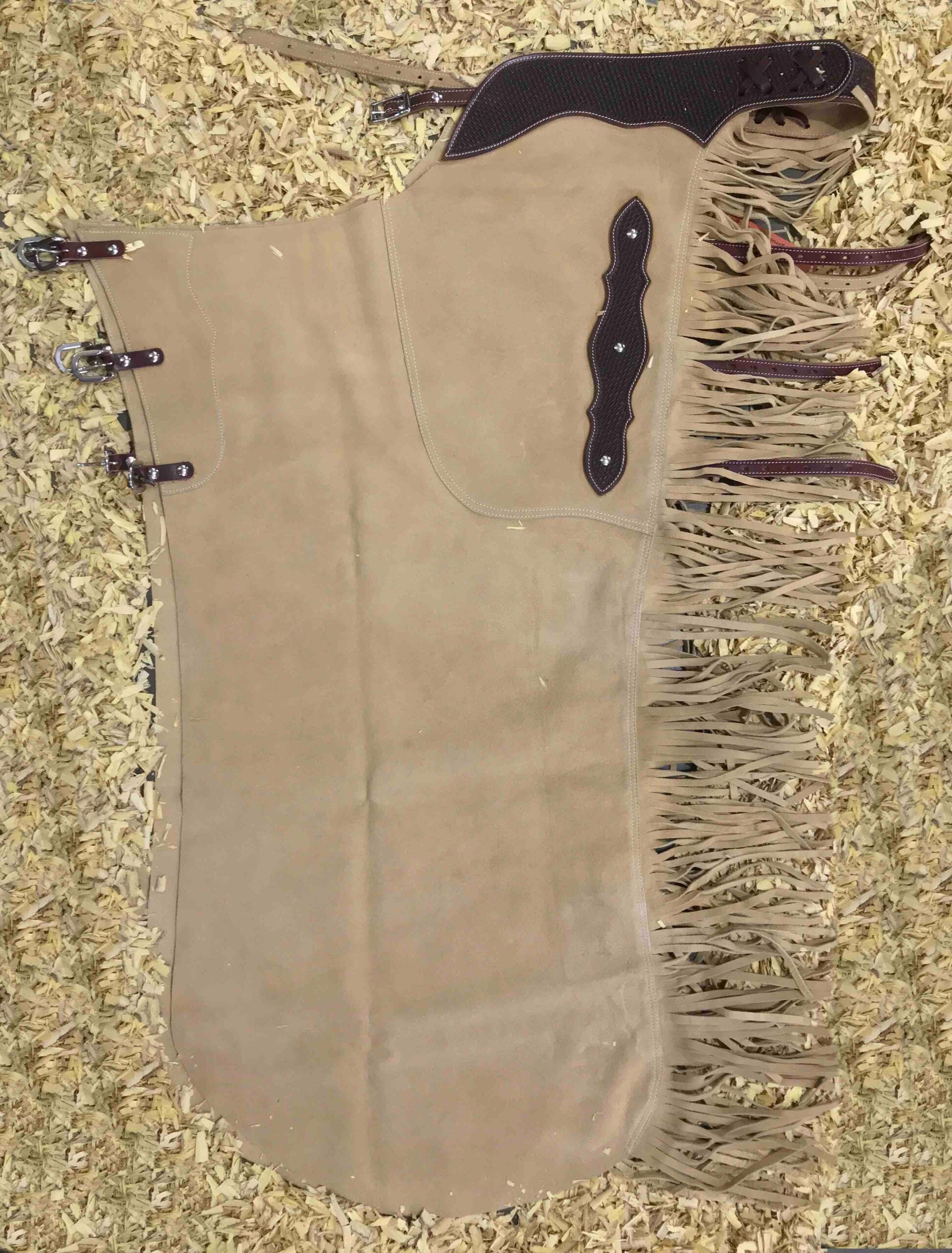 Beige suède LONG cutting chaps
