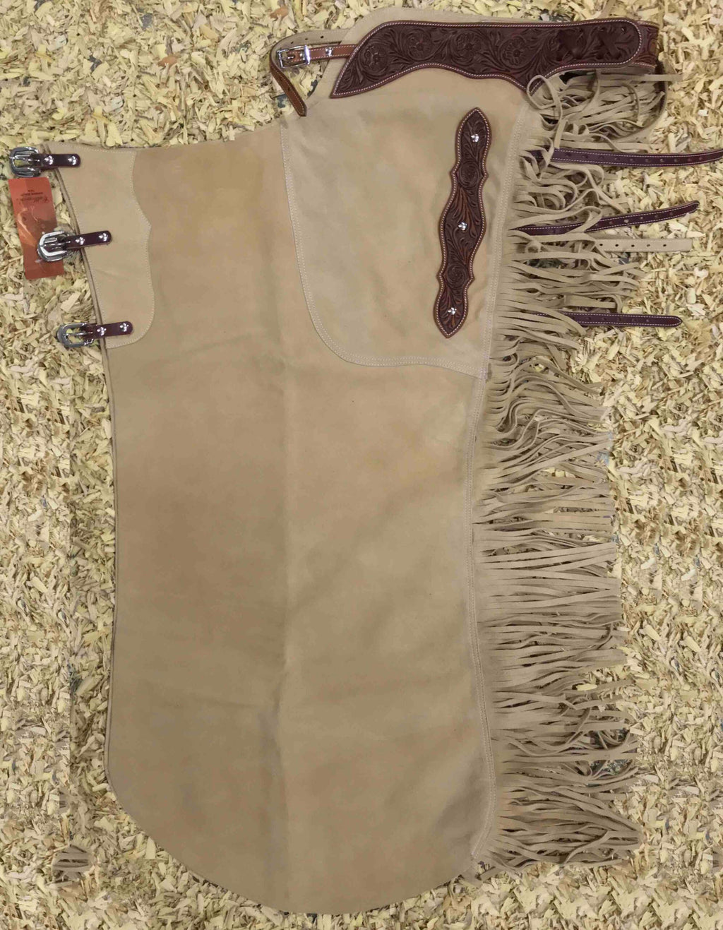 Beige suède LONG chink chaps