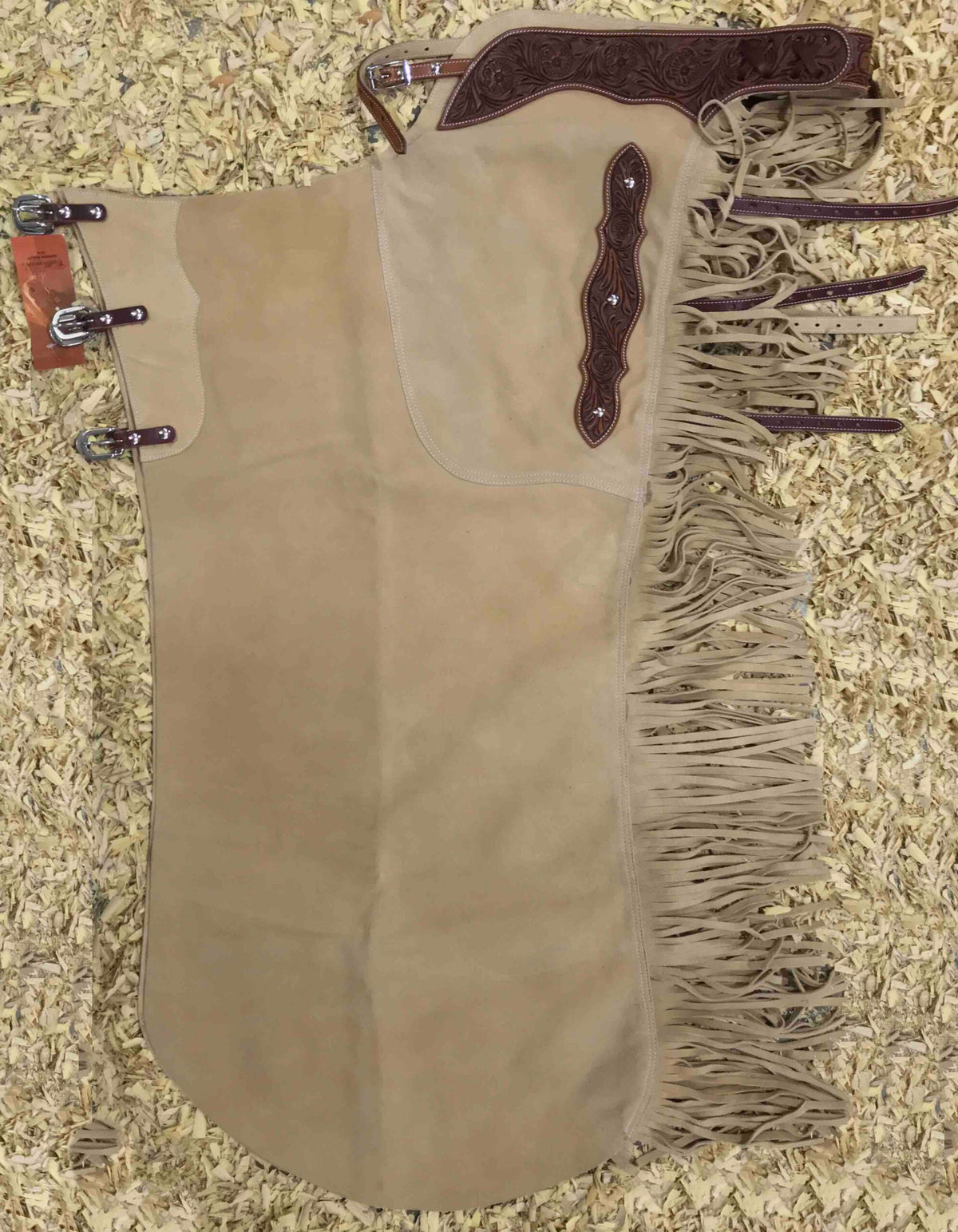 Beige suède LONG chink chaps