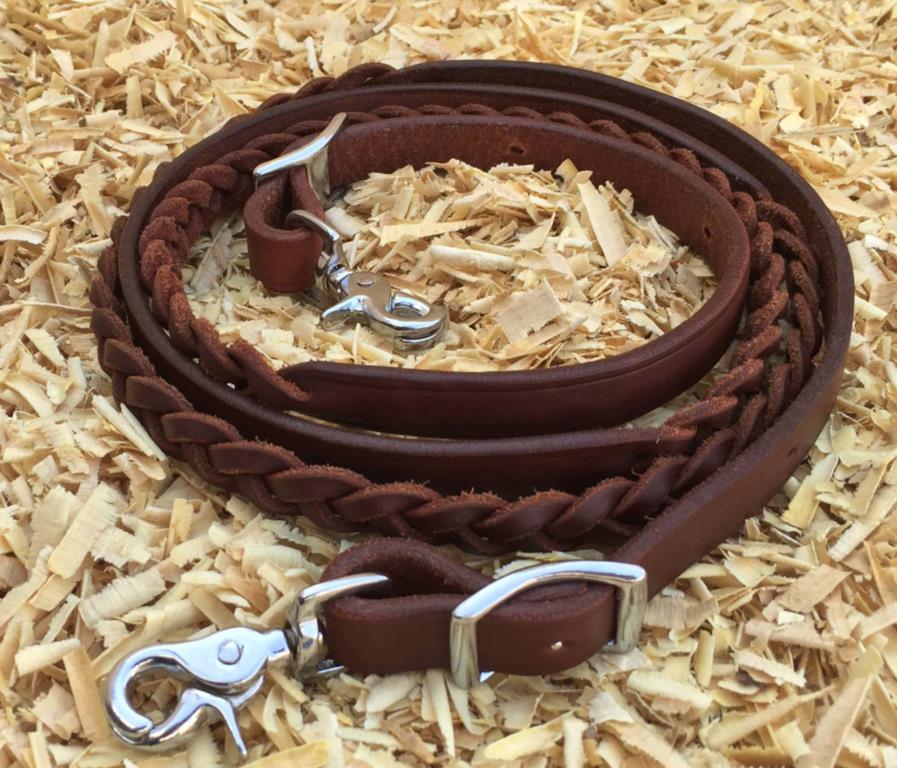 Braided leder closed teugels