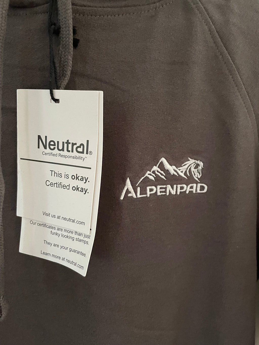 AlpenPad Ladies Hoodie charcoal van biokatoen / XS