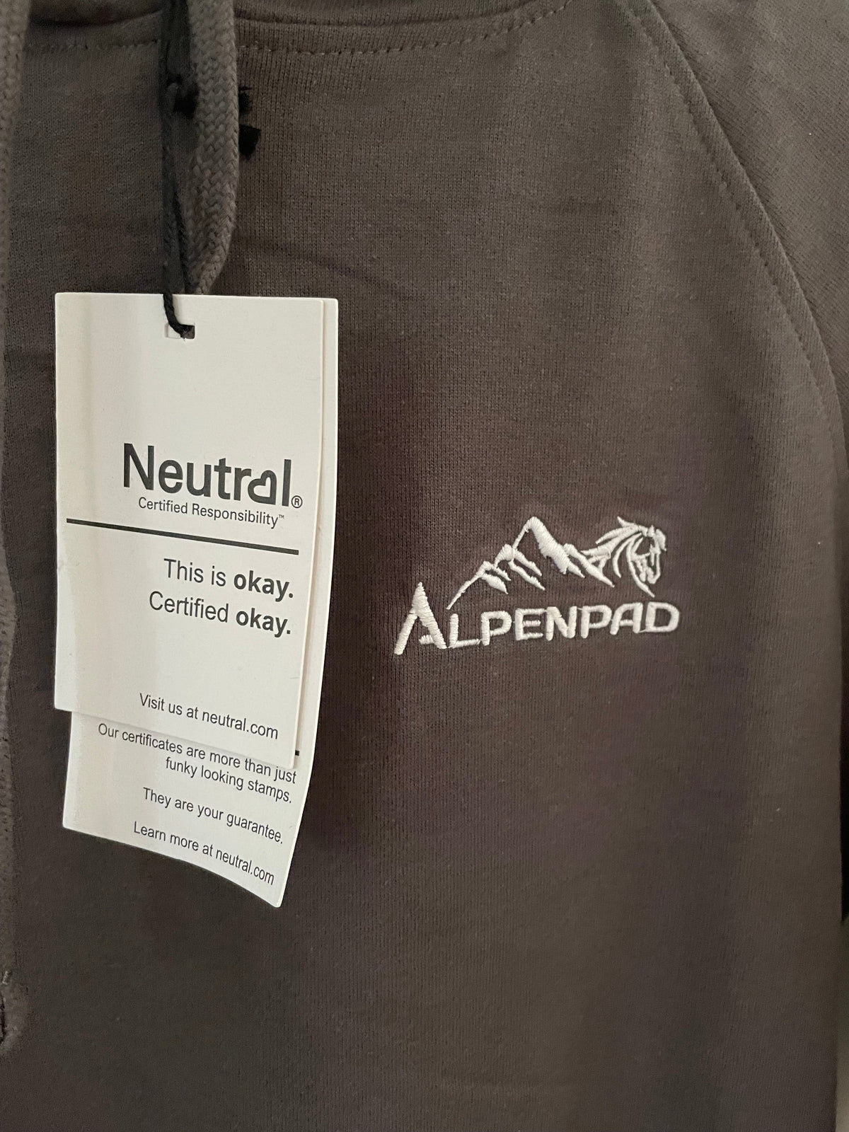 AlpenPad Ladies Hoodie charcoal van biokatoen / XS