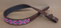 Riem leder met roze BEADS