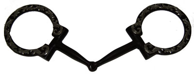 Bruin staal snaffle showbit.