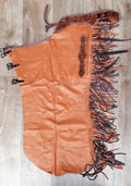 Beige SMOOTH leder LONG cutting chaps