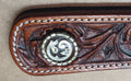 Bruin staal concho met zilver engravement
