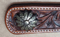 Bruin staal concho met zilver engravement