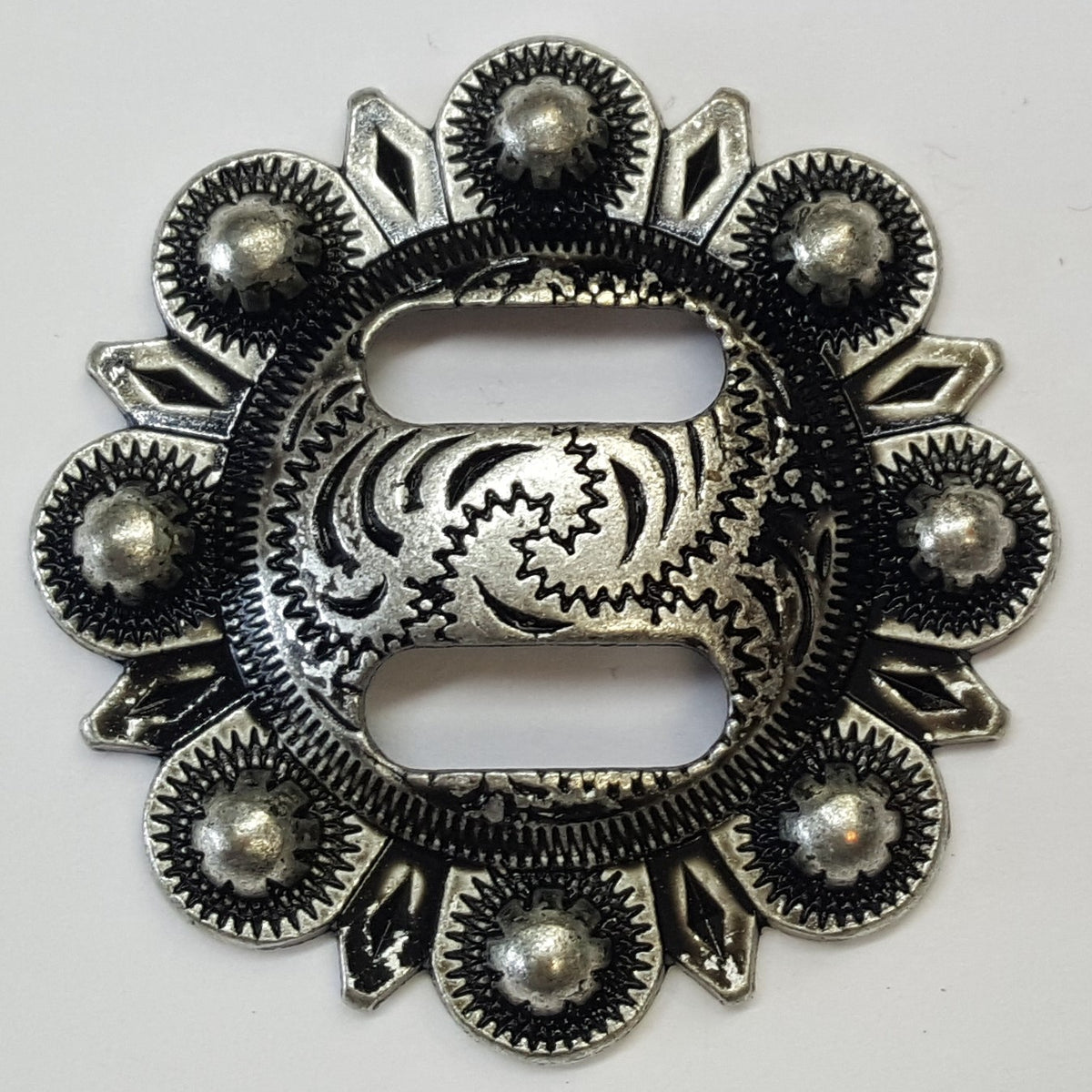 Antique zilver slotted concho