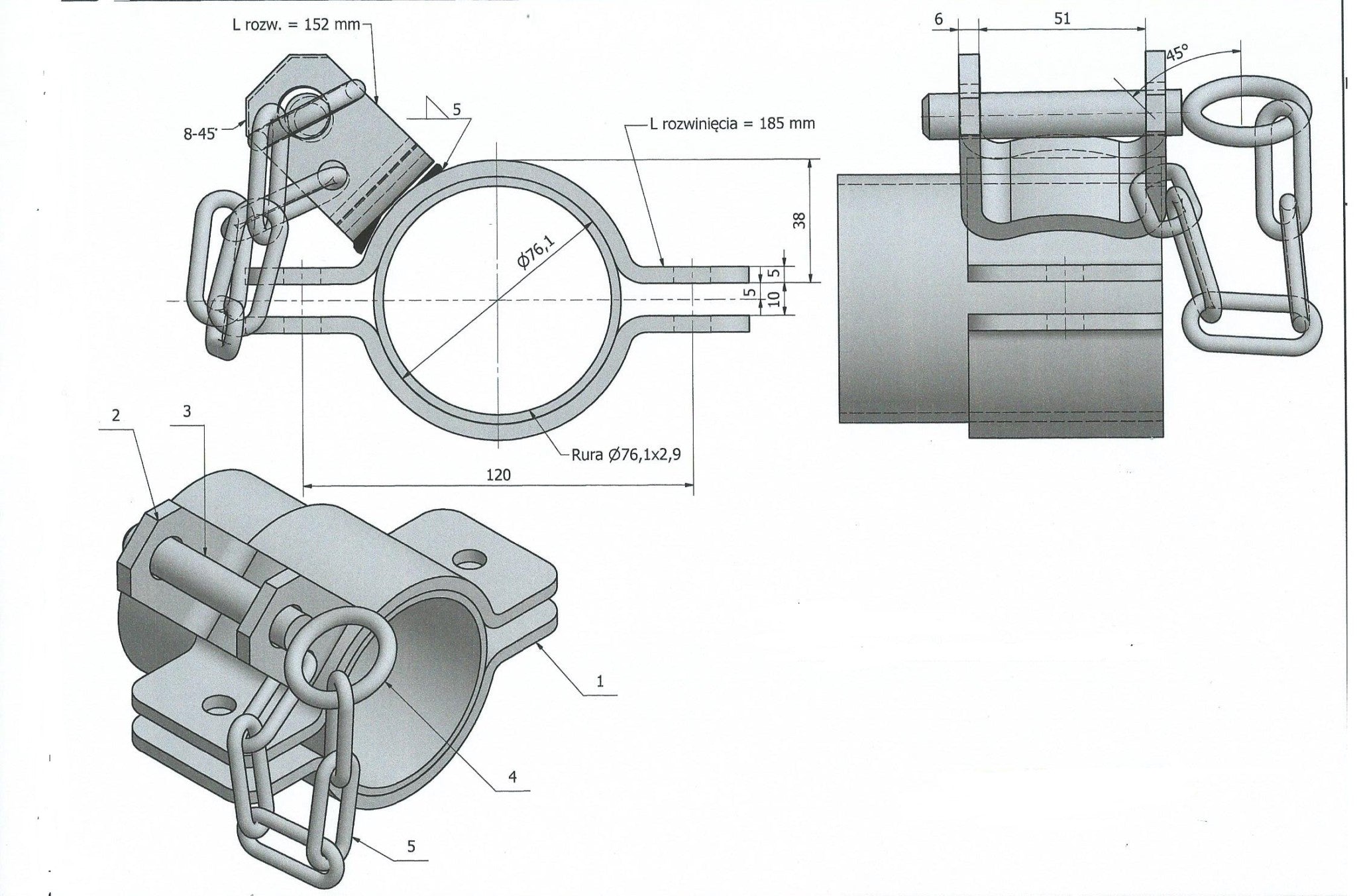 Clamp for round post