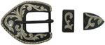 Zwart steel buckle set
