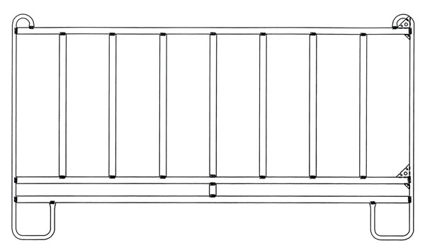 Zwaar staal feeding panel.
