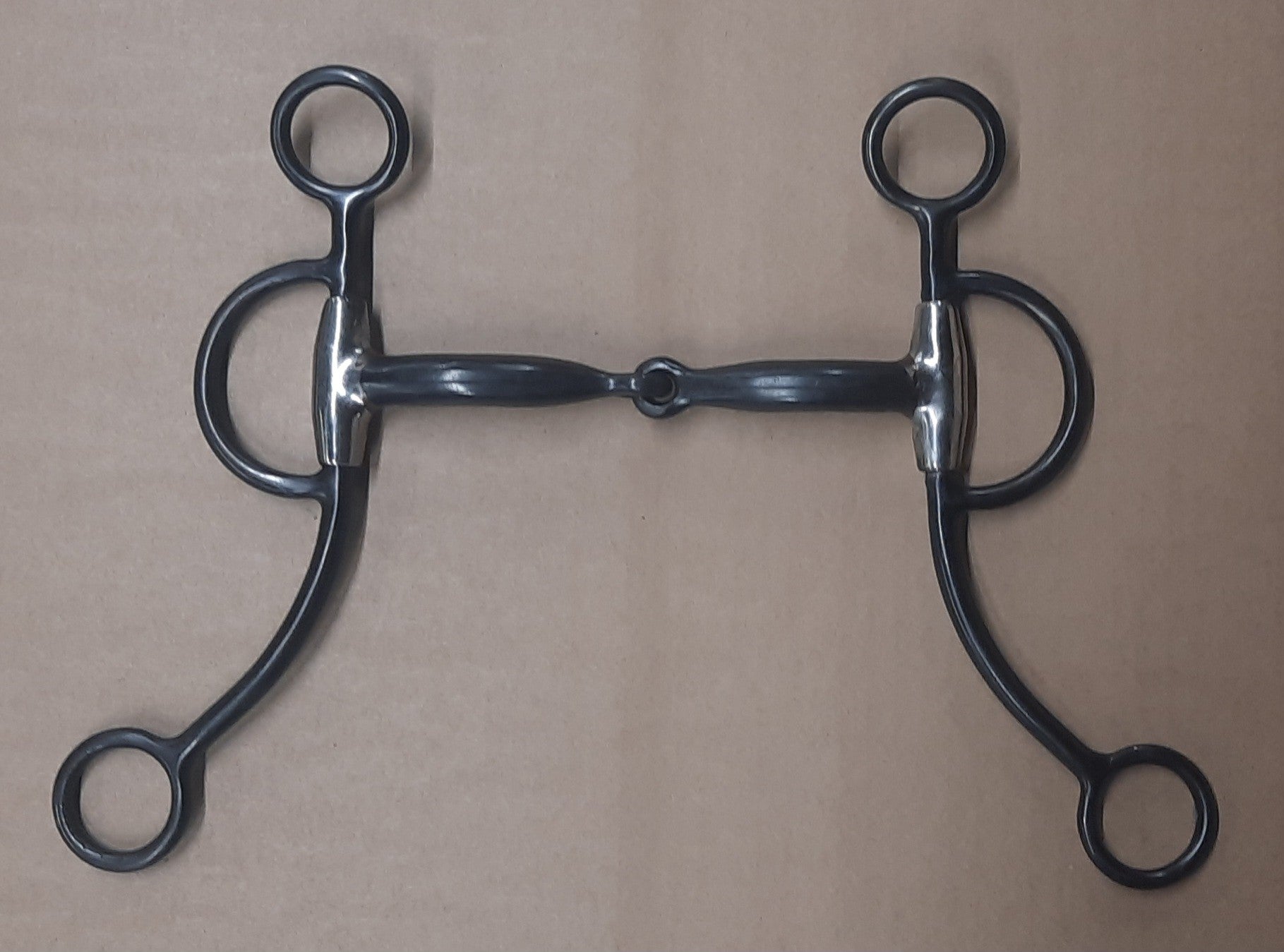Zwart shank snaffle training bit