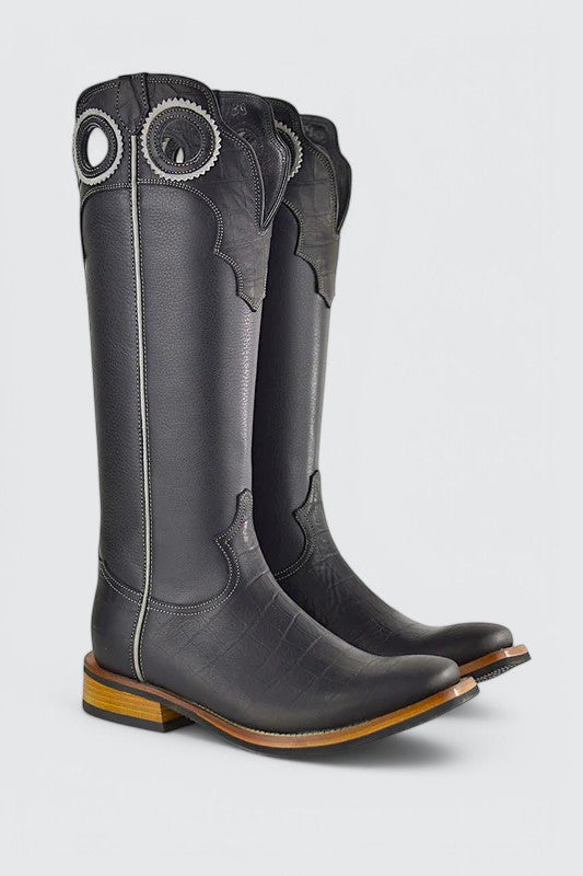 Pecos Croco Zwart