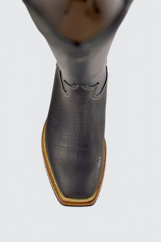 Pecos Croco Zwart