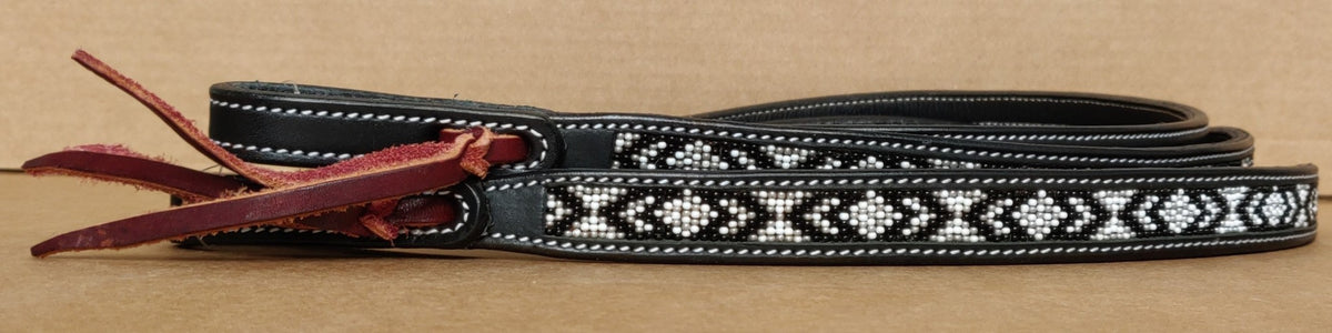 Leder teugels met beads
