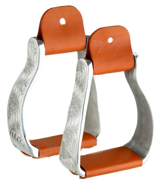 Aluminum curved engraved stijgbeugels