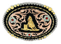 Zilver buckle met barrel racer design