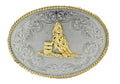 Zilver buckle met barrel racer design