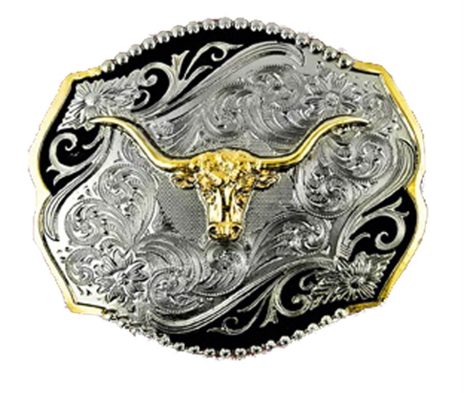 Zilver buckle met longhorn design
