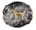 Zilver rectangular buckle met QH design